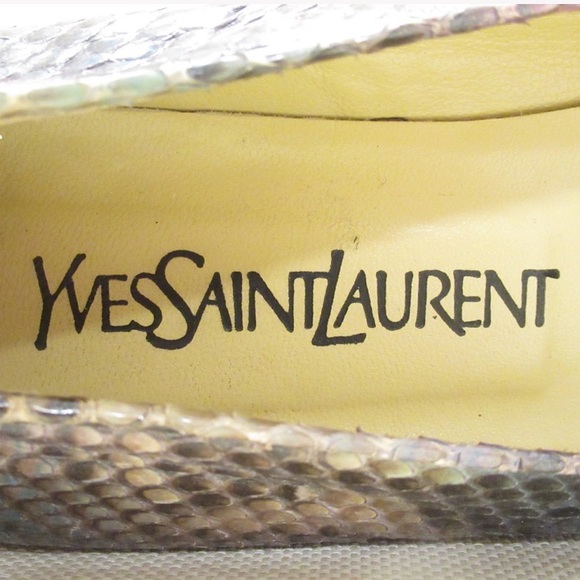 SAINT LAURENT PARIS size 7.5 NARROW python loafers - Picture 2 of 8